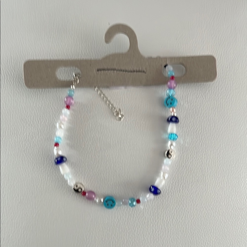 Urban Outfitters Blue and Pink Beaded Necklace